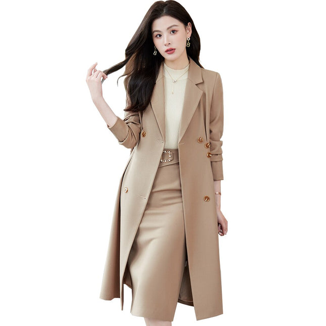Black Apricot Coffee Office Ladies Formal Skirt Suit Women Female Long