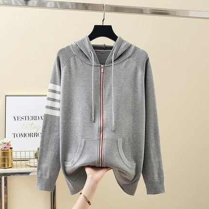 Black Hoodies Women's Sweatshirts Coat Clothes Pocket Jacket Harajuku