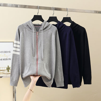 Black Hoodies Women's Sweatshirts Coat Clothes Pocket Jacket Harajuku