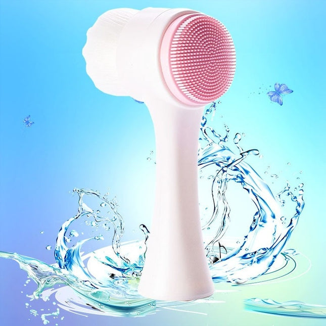 Double Sided Silica Gel Cleansing Brush Soft Fiber Cleansing Brush