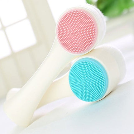 Double Sided Silica Gel Cleansing Brush Soft Fiber Cleansing Brush