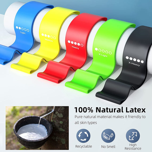 Latex Resistance Bands Fitness Set Rubber Loop Bands Strength Training