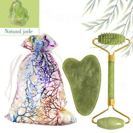 Natural Jade Roller Massager For Face Roller Gua Sha Jade Stone Face