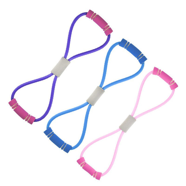 Woman Resistance Bands With Foam Sports At Home Yoga Fitness