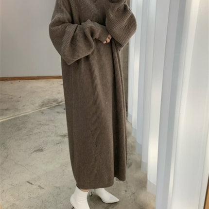 Women Dress Sweater Women Dress Thick Winter Fall Long Sleeve Knitted