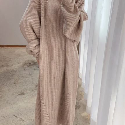 Women Dress Sweater Women Dress Thick Winter Fall Long Sleeve Knitted