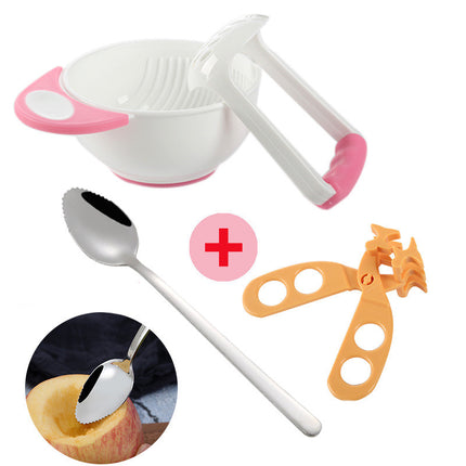 Baby Food Supplement Tool Grinding Bowl Supplementary Scissors Set