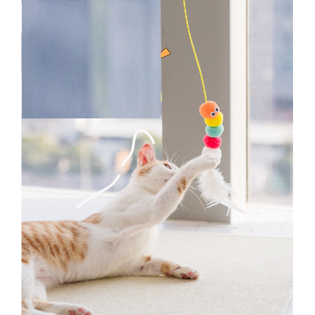 Cat Toys Simulated Caterpillar Cute Toys Funny Self-hey Interactive Toy Rope Grabbing Mouse Telescopic Hanging Cat Pet Supplies