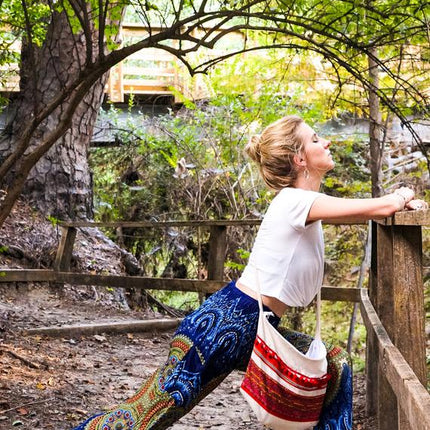Blue Geometric Women Boho Pants