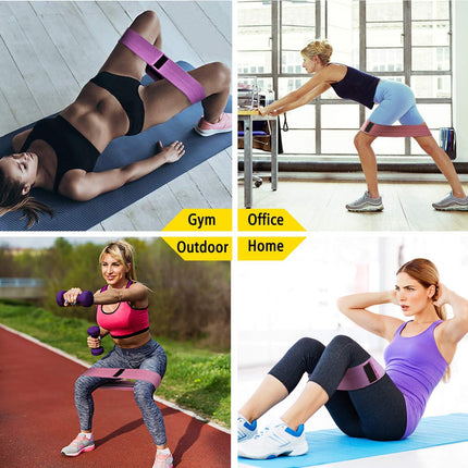 3PCS Unisex Resistance Bands Elastic Fabric Booty Bands Set Non-slip