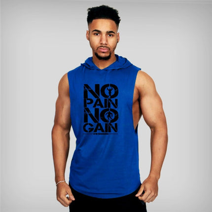 Mens Bodybuilding Hooded Tank Top