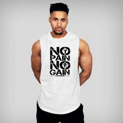 Mens Bodybuilding Hooded Tank Top