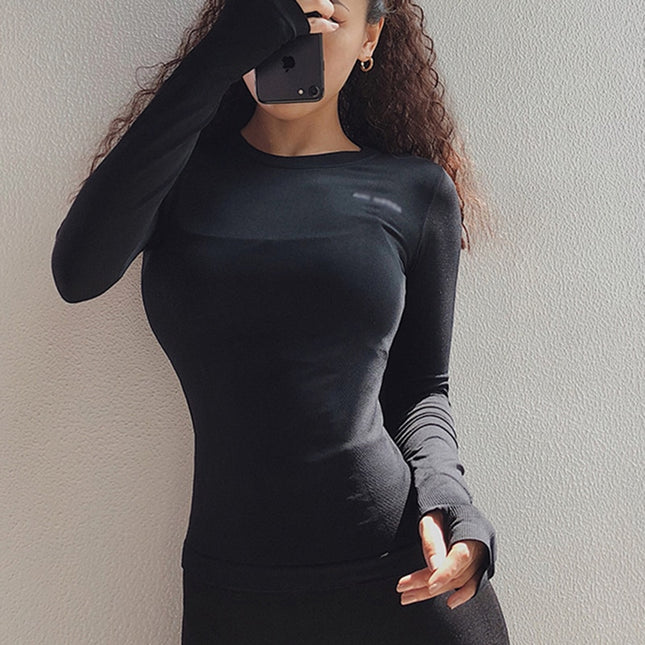 Solid Color High Elastic Gym Top