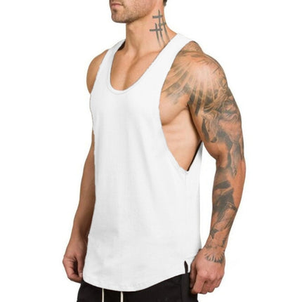 Cotton bodybuilding stringer tank top