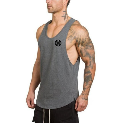 Cotton bodybuilding stringer tank top