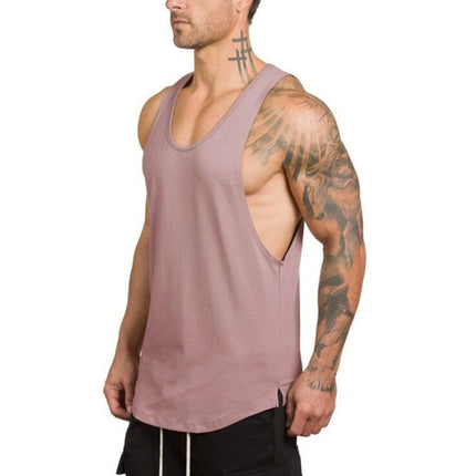 Cotton bodybuilding stringer tank top