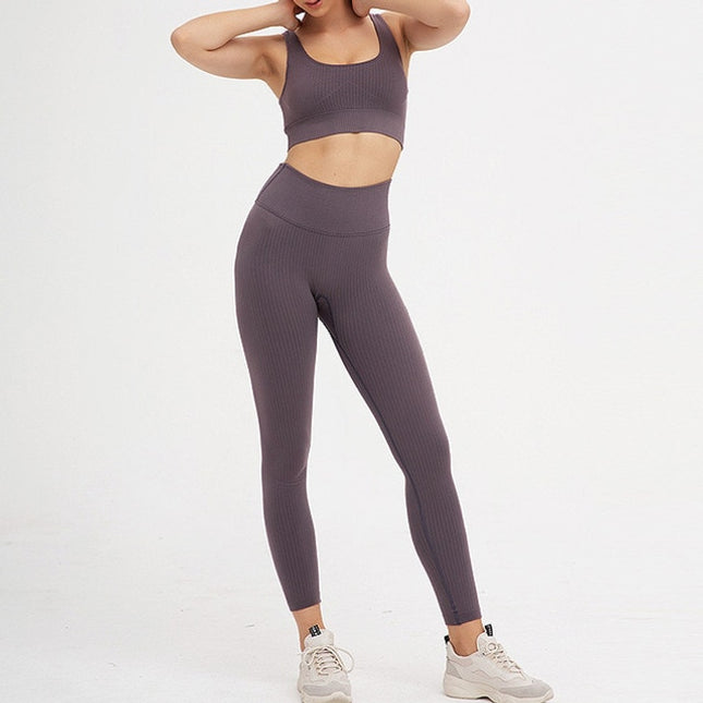 2PCS/Set Seamless Fitness Women Yoga Suit